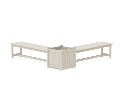 POLYWOOD® 60" Vineyard L- Shaped Planter Bench Set- Large in Sand