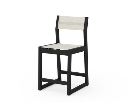 POLYWOOD® EDGE Sling Counter Side Chair in Black / Parchment Sling