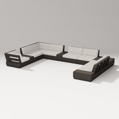 PW Designer Series Elevate 12-Piece Conversation Sectional Set in Vintage Coffee / Cast Ash