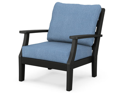 POLYWOOD® Chesapeake Deep Seating Chair in Black / Sky Blue