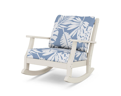 Country Living Wovendale Deep Seating Rocking Chair in Sand / Leaf Sky Blue