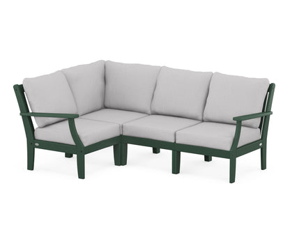 POLYWOOD® Braxton Modular 4-Piece Deep Seating Set in Green / Granite