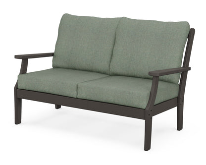 POLYWOOD® Braxton Deep Seating Loveseat in Vintage Coffee / Cast Sage
