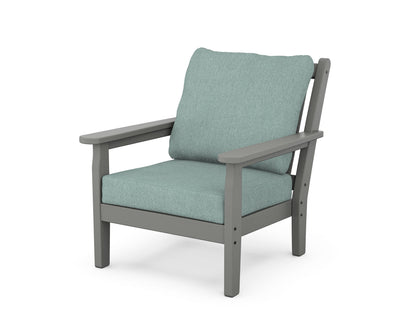 POLYWOOD® Chippendale Deep Seating Chair in Slate Grey / Glacier Spa