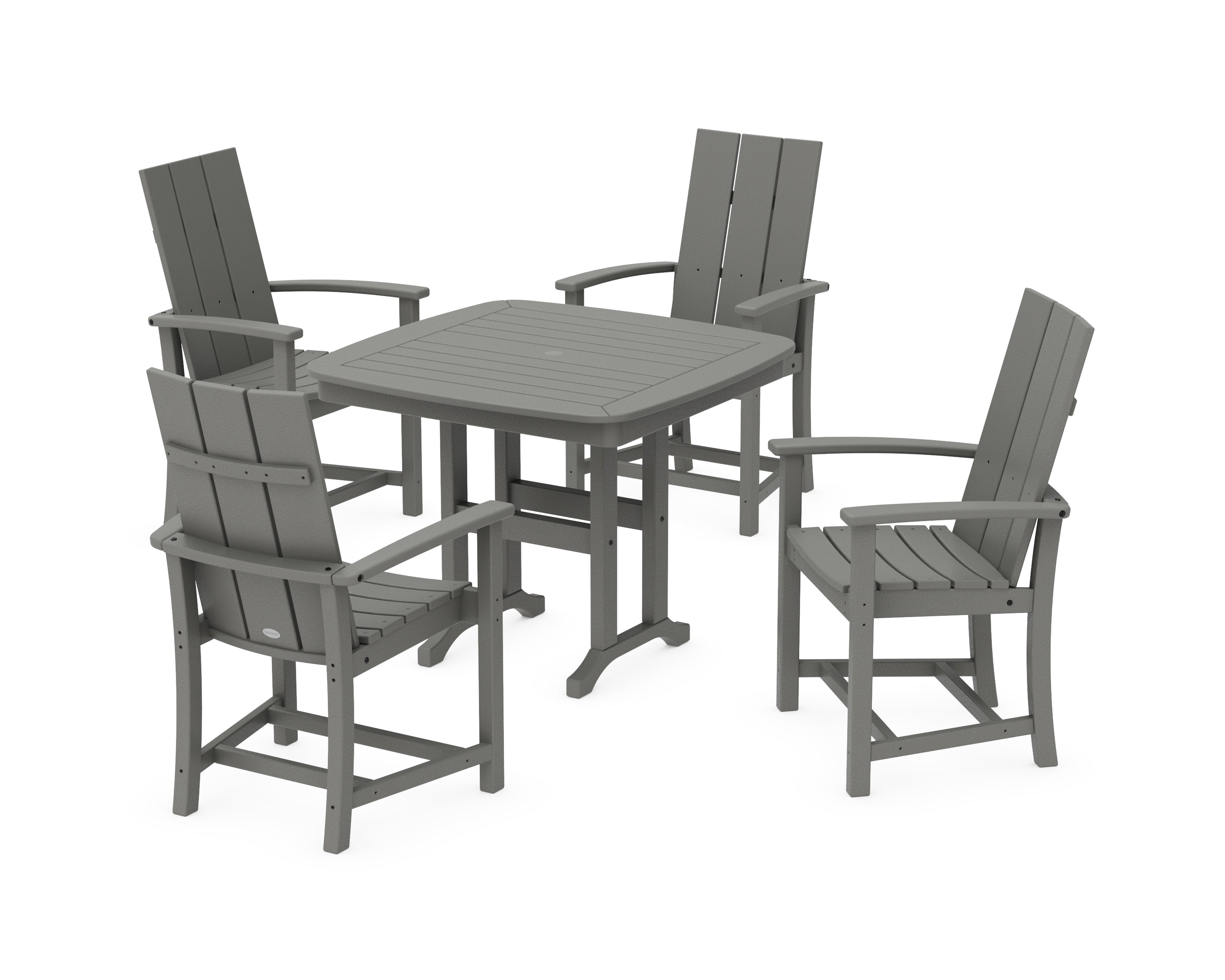 POLYWOOD® Modern Adirondack 5-Piece Dining Set in Slate Grey