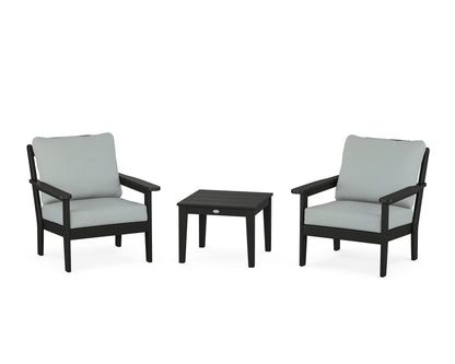 Country Living Cottage 3-Piece Deep Seating Set in Black / Spa
