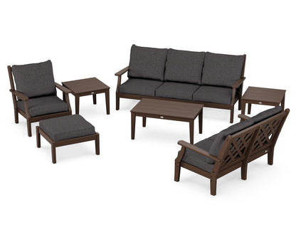 Country Living Wovendale 7-Piece Deep Seating Set in Mahogany / Ash Charcoal
