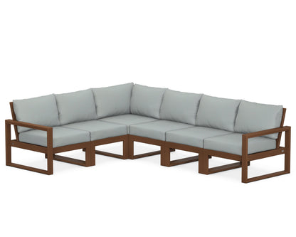 POLYWOOD® EDGE 6-Piece Modular Deep Seating Set in Teak / Spa