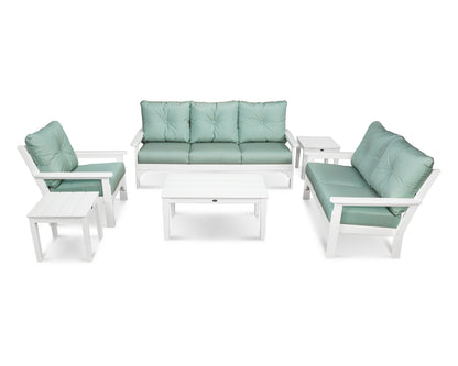 POLYWOOD® Vineyard 6-Piece Deep Seating Set in White / Spa