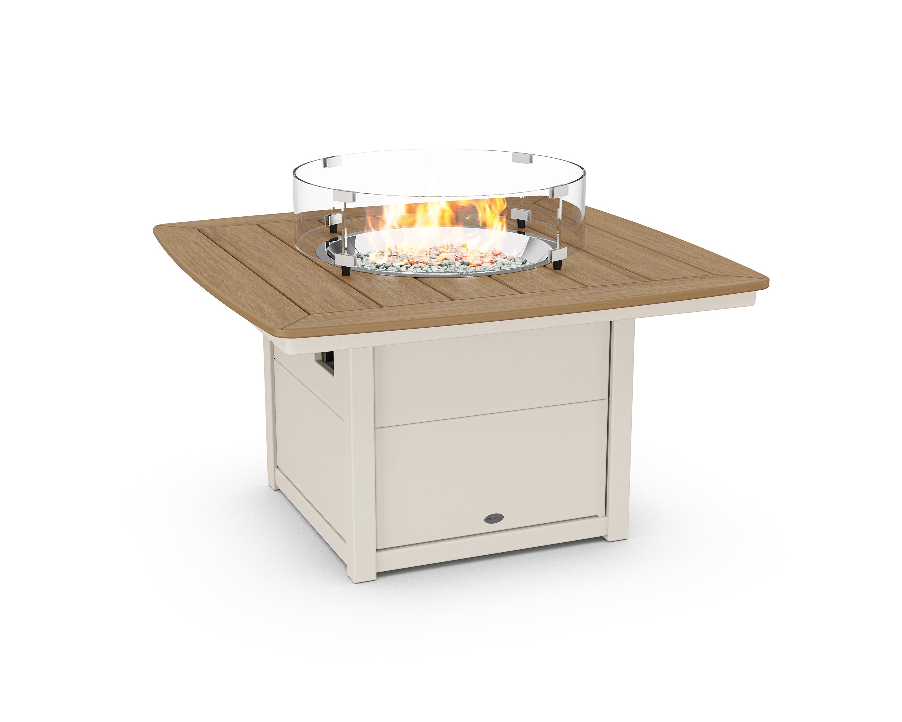 POLYWOOD® Nautical 42" Fire Pit Table in Sand / Natural
