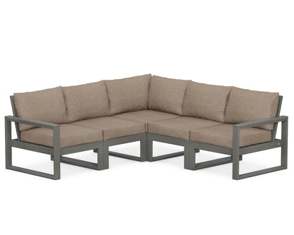 POLYWOOD® EDGE 5-Piece Modular Deep Seating Set in Slate Grey / Spiced Burlap