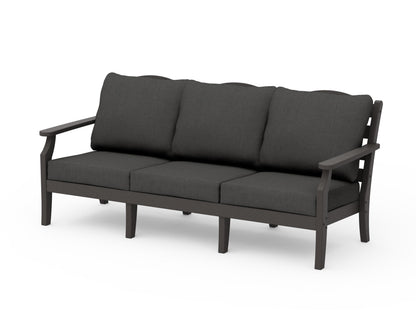 Draper James™ by  POLYWOOD® Savannah Deep Seating Sofa in Vintage Coffee / Spectrum Carbon