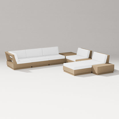 PW Designer Series Elevate 9-Piece Conversation Sectional in Vintage Sahara / Natural