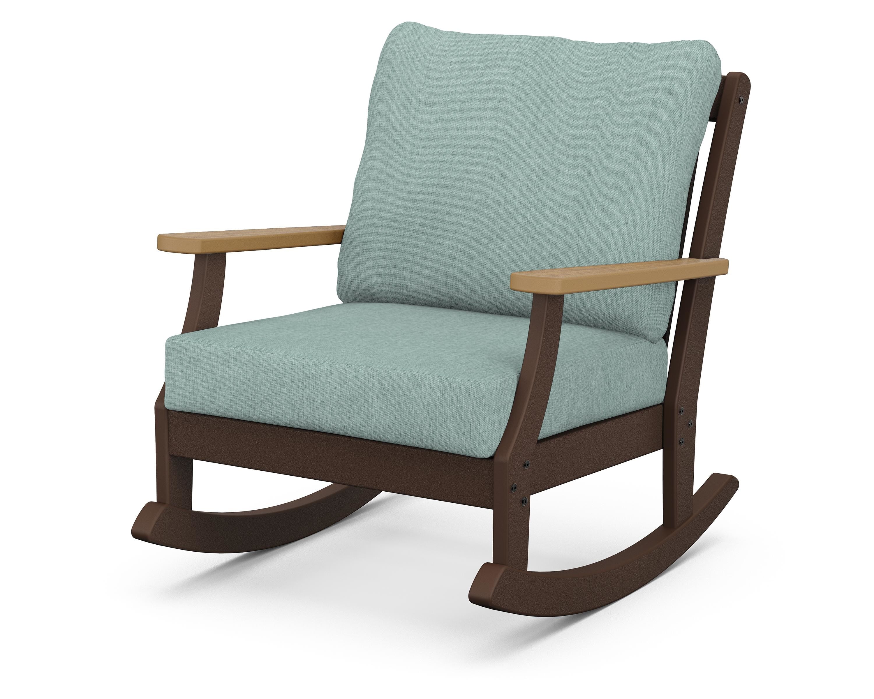 POLYWOOD® Braxton Deep Seating Rocking Chair in Mahogany / Natural / Glacier Spa
