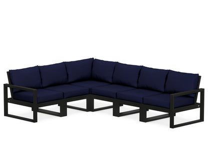 POLYWOOD® EDGE 6-Piece Modular Deep Seating Set in Black / Navy