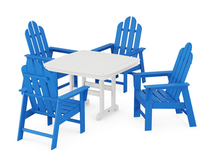 POLYWOOD® Long Island 5-Piece Dining Set with Trestle Legs in Pacific Blue / White