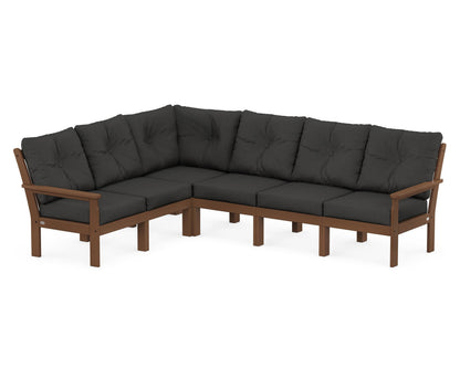 POLYWOOD® Vineyard 6-Piece Sectional in Teak / Spectrum Carbon
