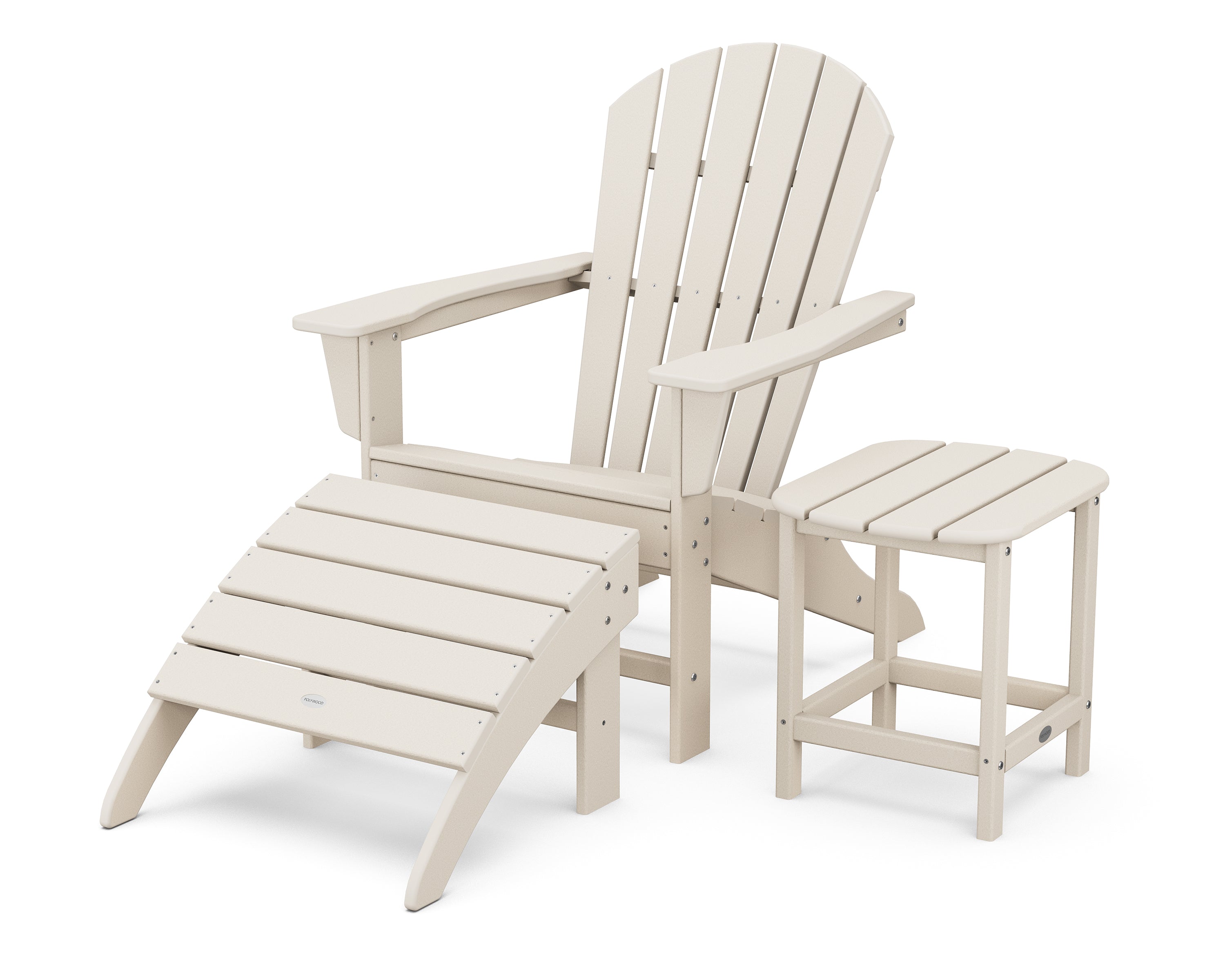 POLYWOOD® South Beach Adirondack 3-Piece Set in Sand