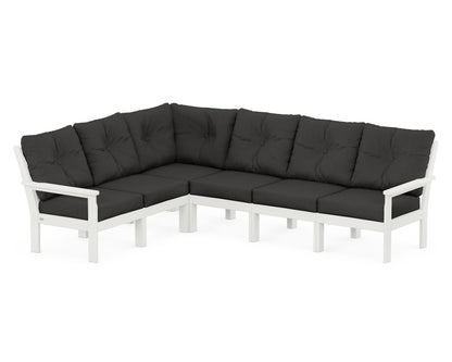 POLYWOOD® Vineyard 6-Piece Sectional in Vintage White / Spectrum Carbon