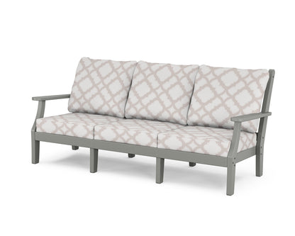 Country Living Wovendale Deep Seating Sofa in Slate Grey / Trellis Dune Burlap