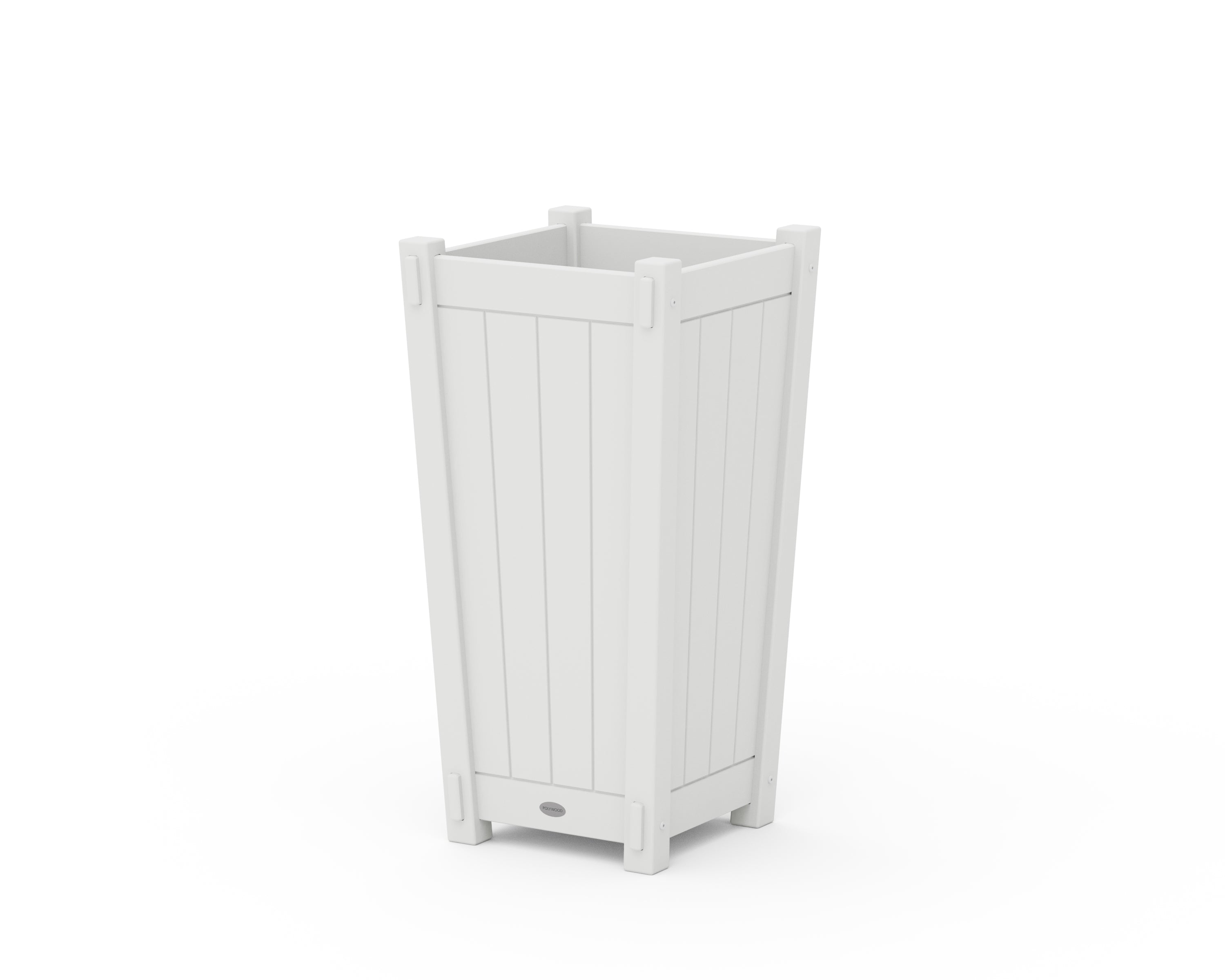 POLYWOOD® Vineyard Tapered Square Planter Box in White