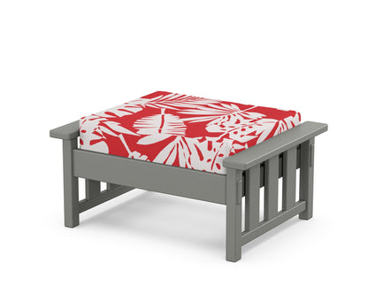Martha Stewart by POLYWOOD® Acadia Deep Seating Ottoman in Slate Grey / Leaf Crimson