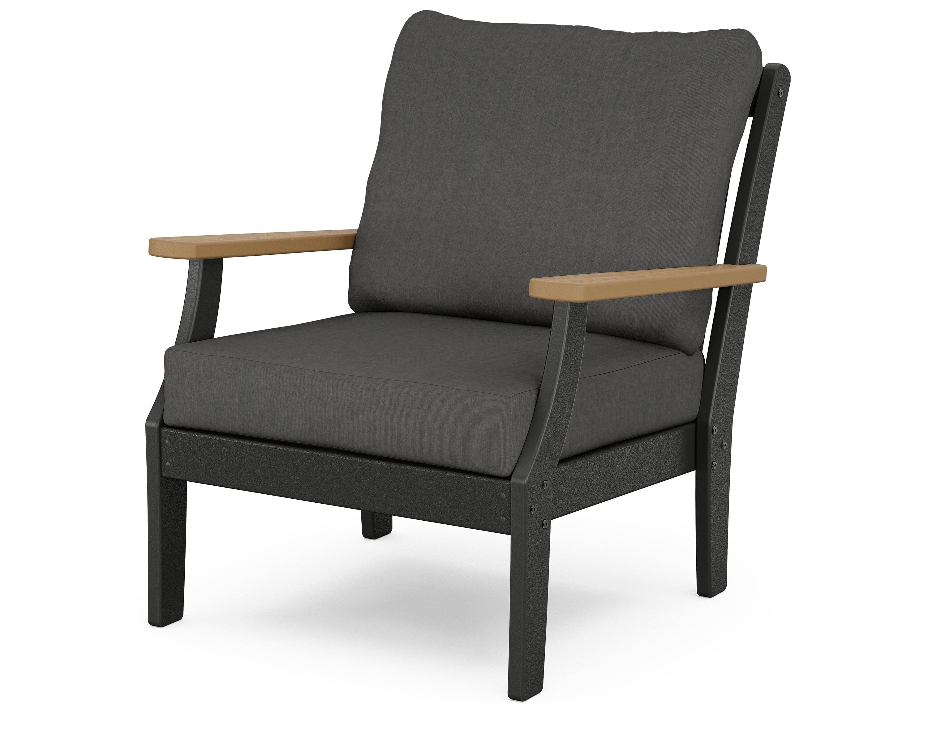 POLYWOOD® Braxton Deep Seating Chair in Black / Natural / Spectrum Carbon