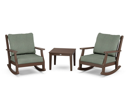 Country Living Wovendale 3-Piece Deep Seating Rocker Set in Mahogany / Cast Sage