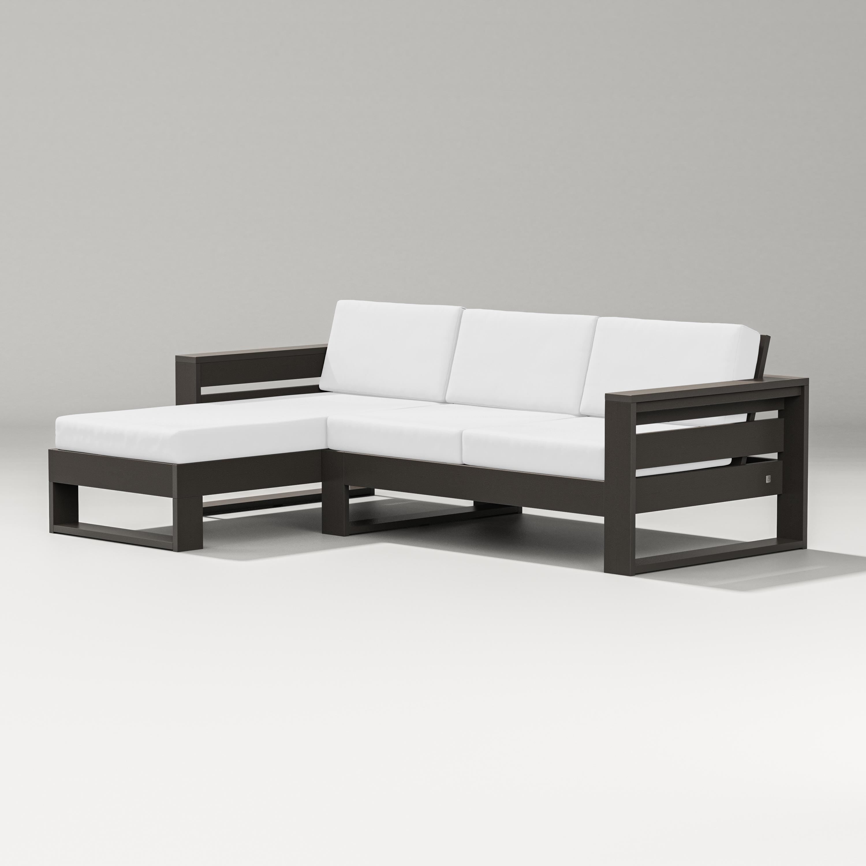 PW Designer Series Latitude Left Chaise Sectional in Vintage Coffee / Natural