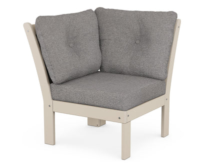 POLYWOOD® Vineyard Modular Corner Chair in Sand / Grey Mist