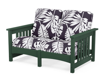 POLYWOOD® Club Mission Loveseat in Green / Leaf Navy