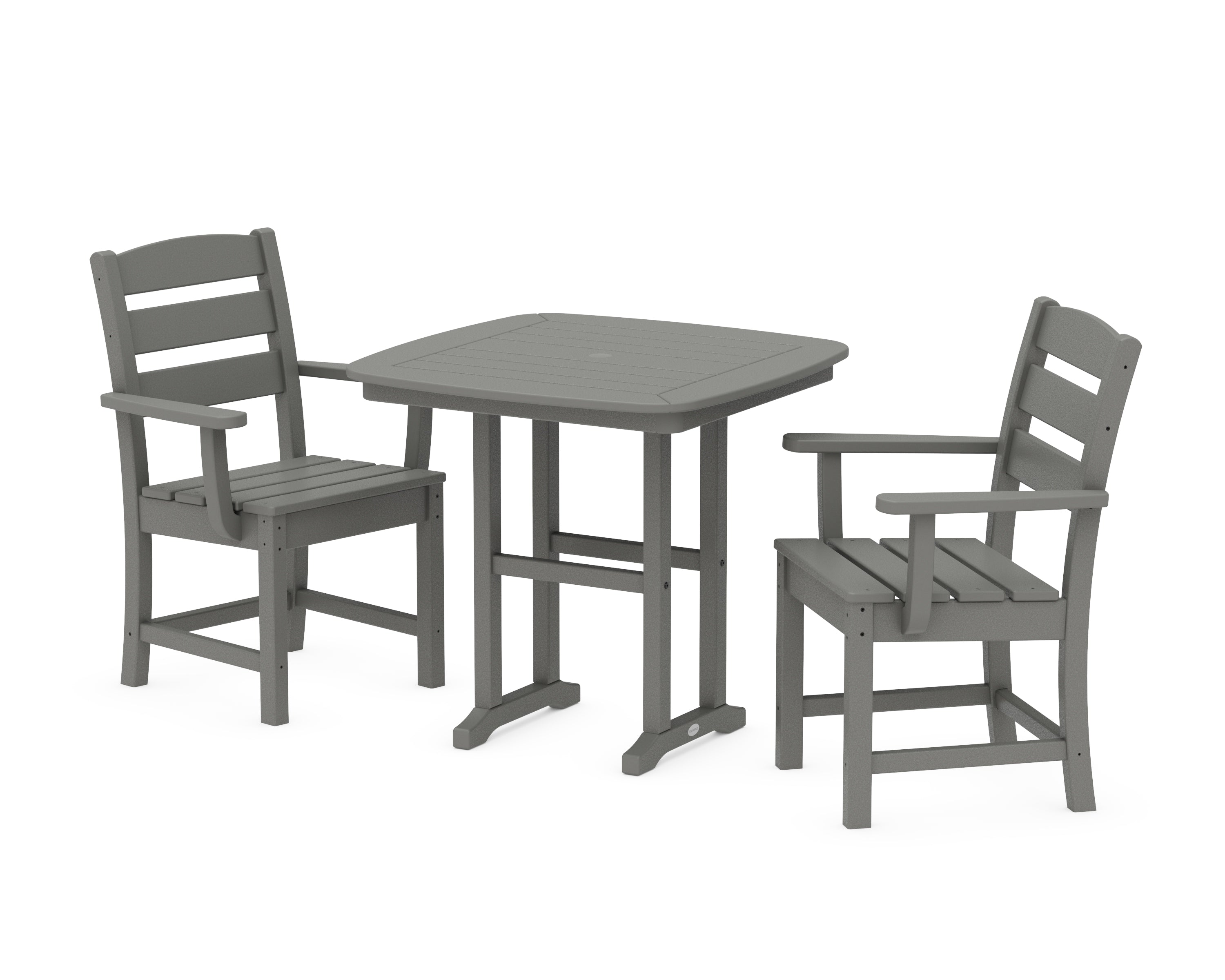 POLYWOOD® Lakeside 3-Piece Dining Set in Slate Grey