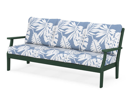 POLYWOOD® Braxton Deep Seating Sofa in Green / Leaf Sky Blue