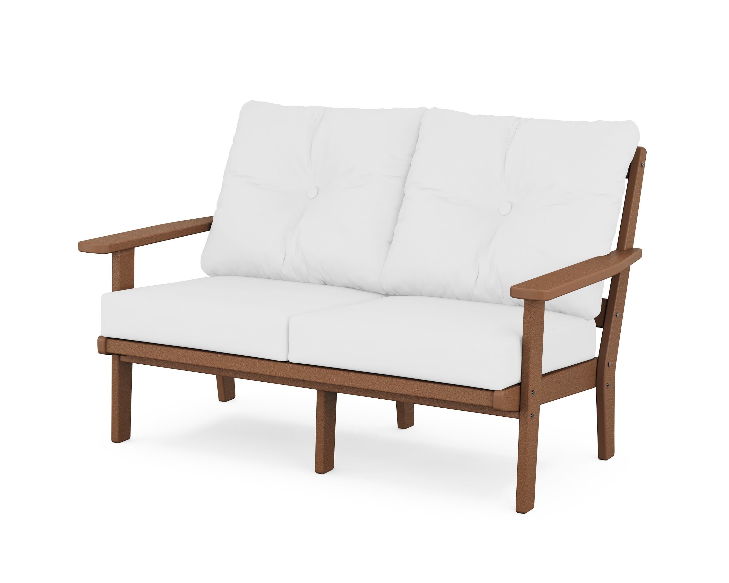 POLYWOOD® Prairie Deep Seating Loveseat in Teak / Natural
