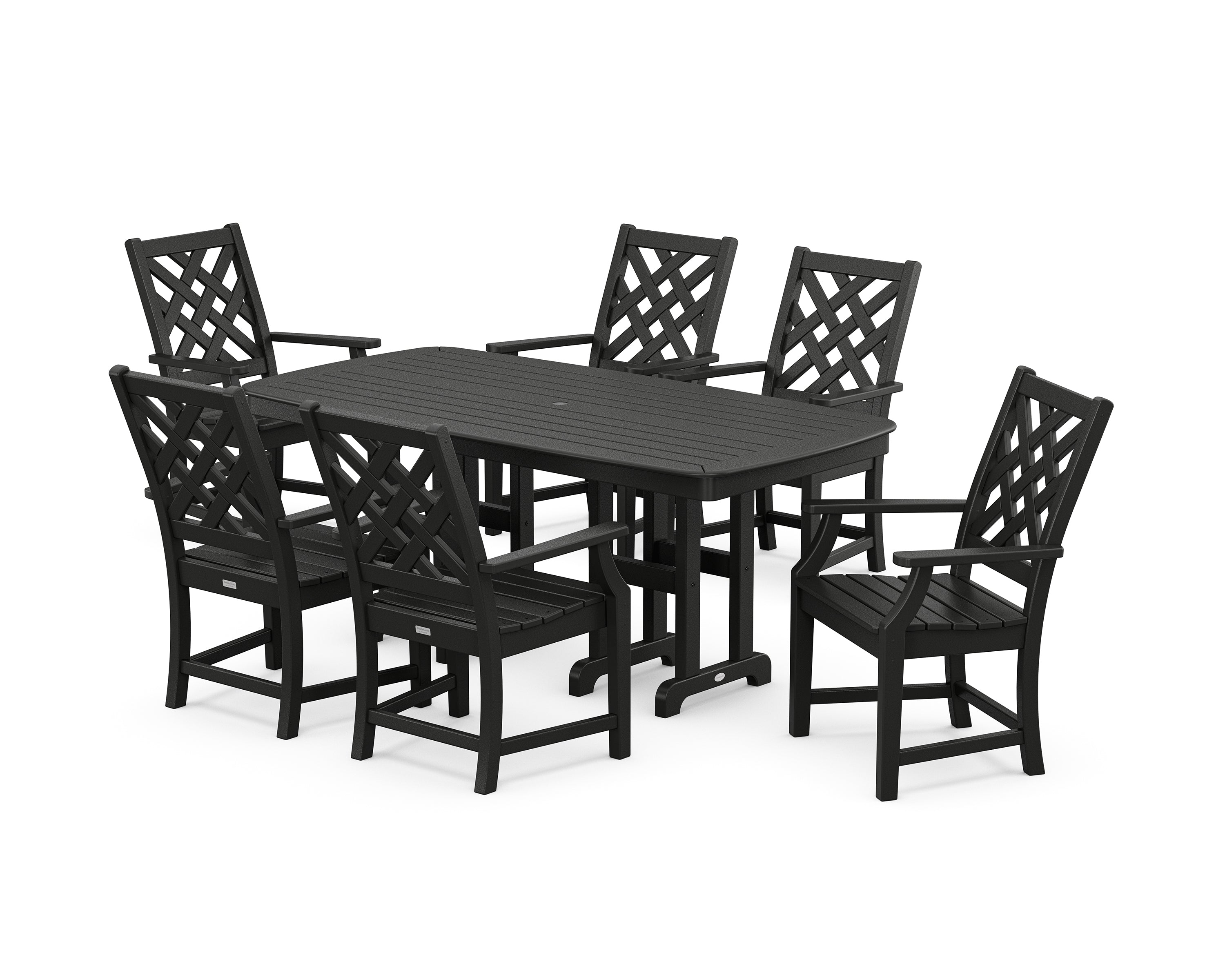 Country Living Wovendale Arm Chair 7-Piece Dining Set in Black