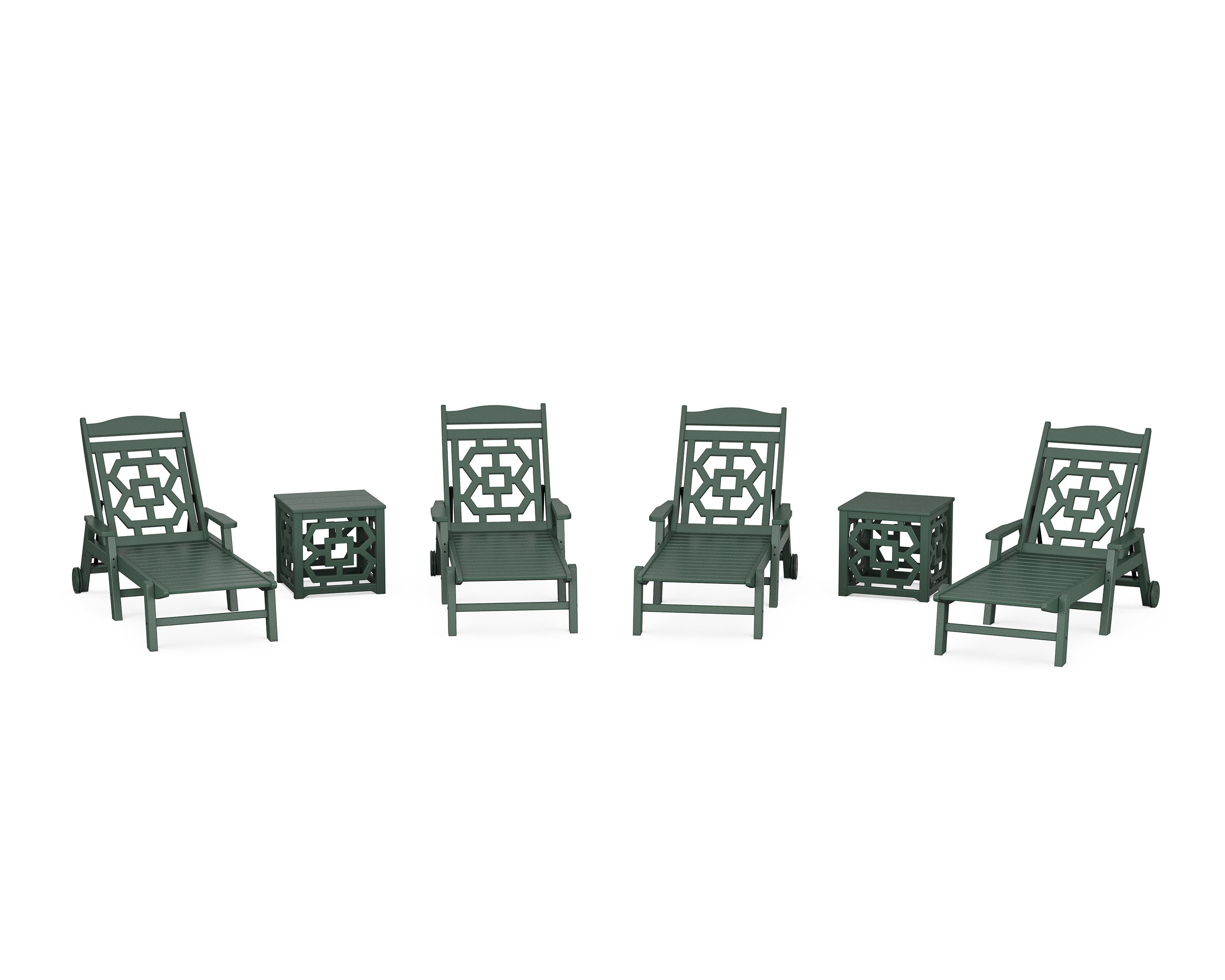 Martha Stewart by POLYWOOD® Chinoiserie 6-Piece Chaise Set in Green