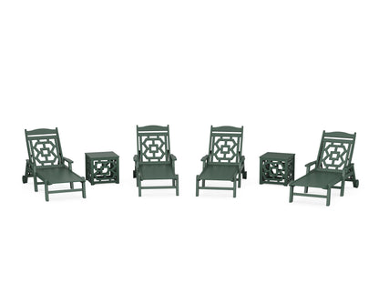 Martha Stewart by POLYWOOD® Chinoiserie 6-Piece Chaise Set in Green