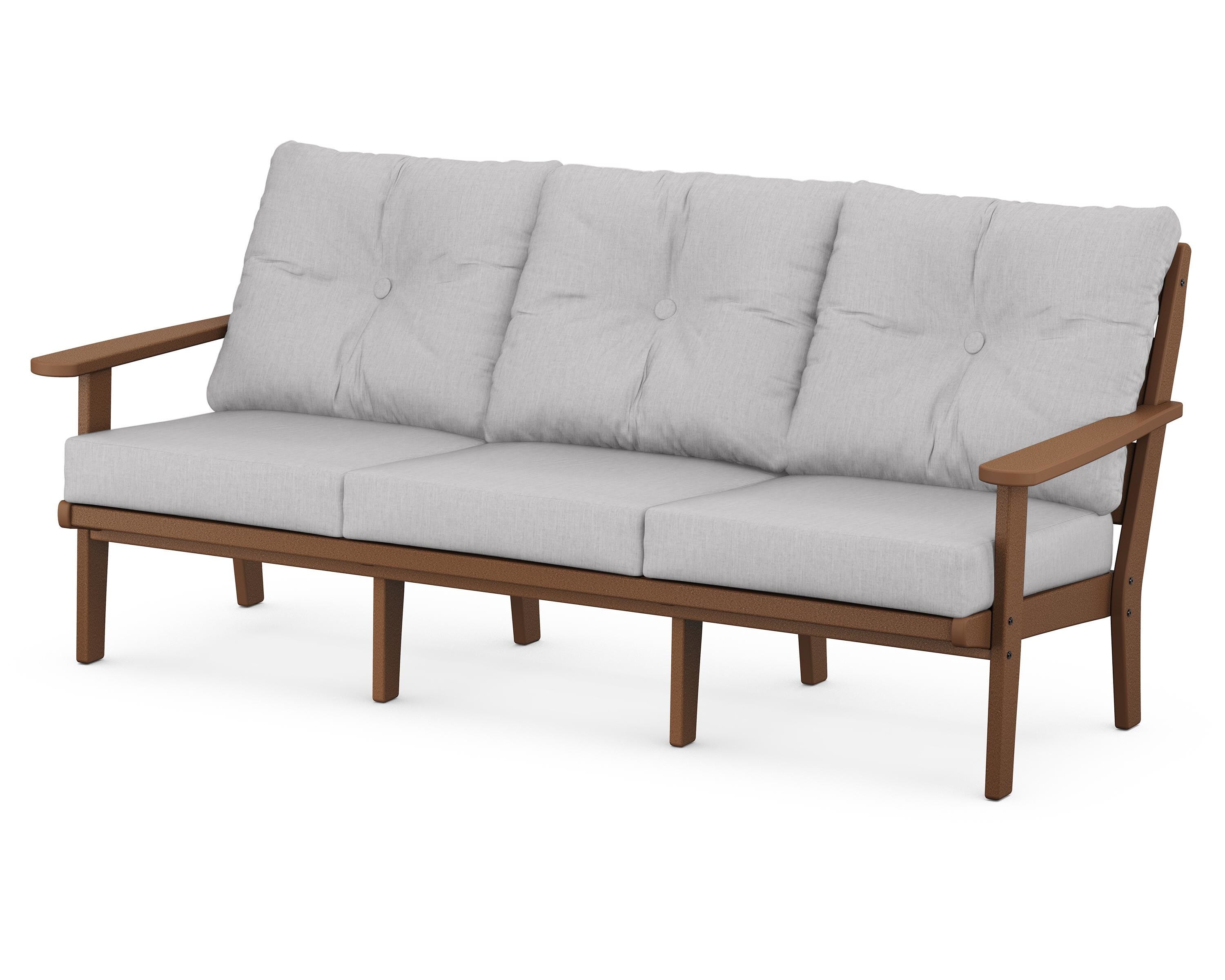 POLYWOOD® Lakeside Deep Seating Sofa in Teak / Granite