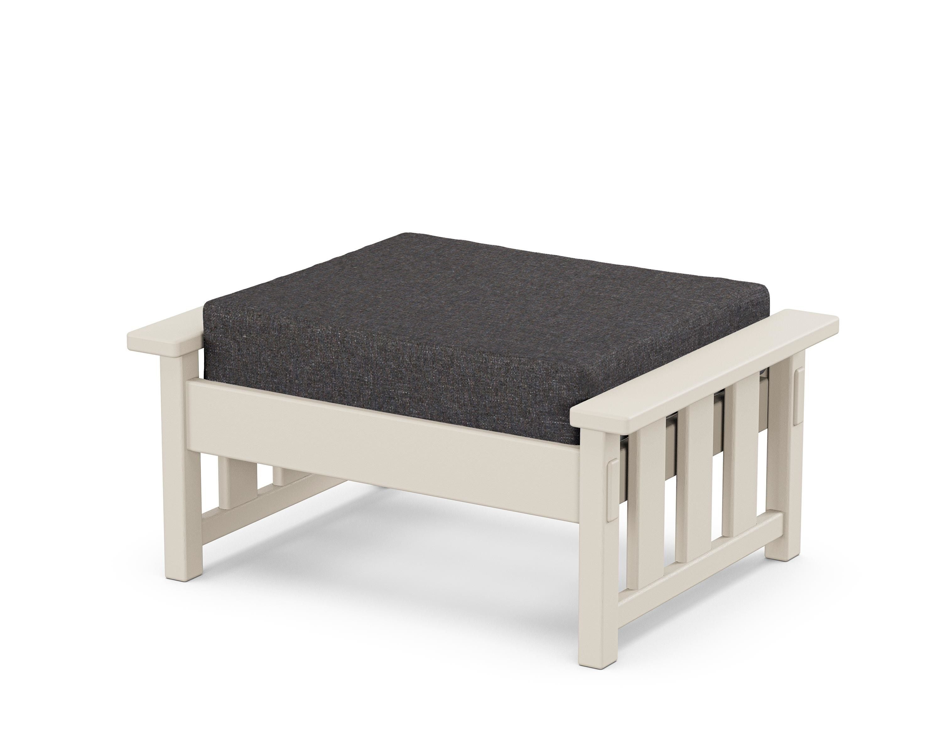 Martha Stewart by POLYWOOD® Acadia Deep Seating Ottoman in Sand / Ash Charcoal