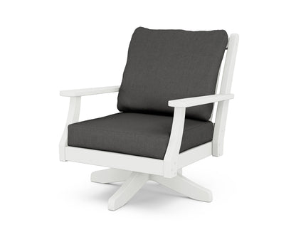 Country Living Wovendale Deep Seating Swivel Chair in White / Spectrum Carbon