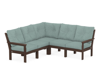 POLYWOOD® Vineyard 5-Piece Sectional in Mahogany / Glacier Spa