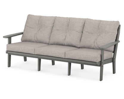 POLYWOOD® Lakeside Deep Seating Sofa in Slate Grey / Weathered Tweed