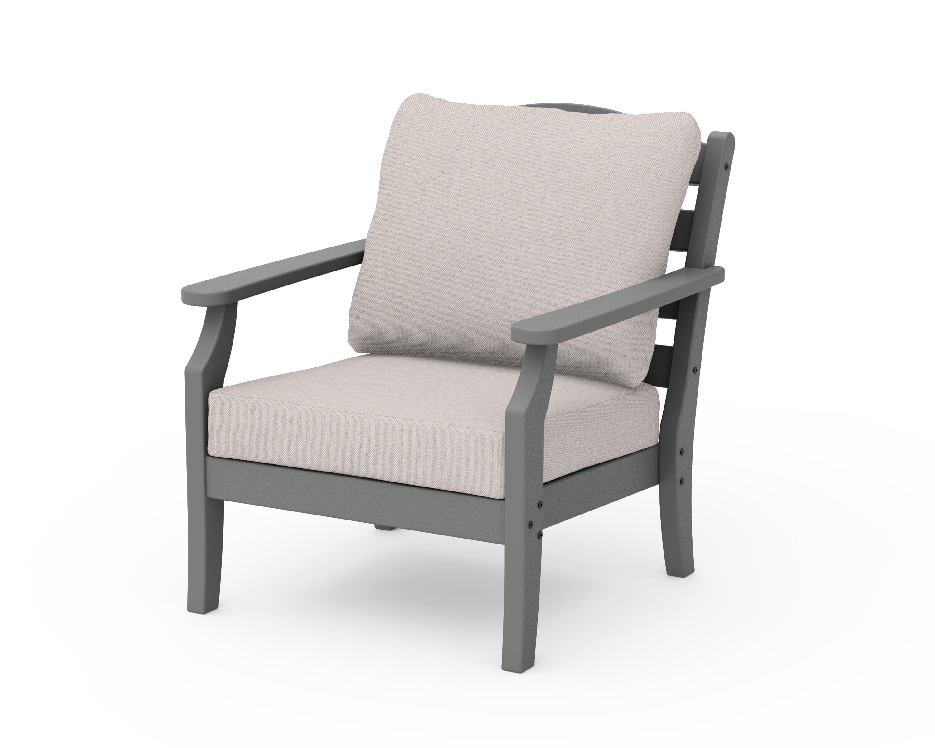 Draper James™ by  POLYWOOD® Savannah Deep Seating Chair in Slate Grey / Dune Burlap
