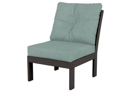 POLYWOOD® Vineyard Modular Armless Chair in Vintage Coffee / Glacier Spa