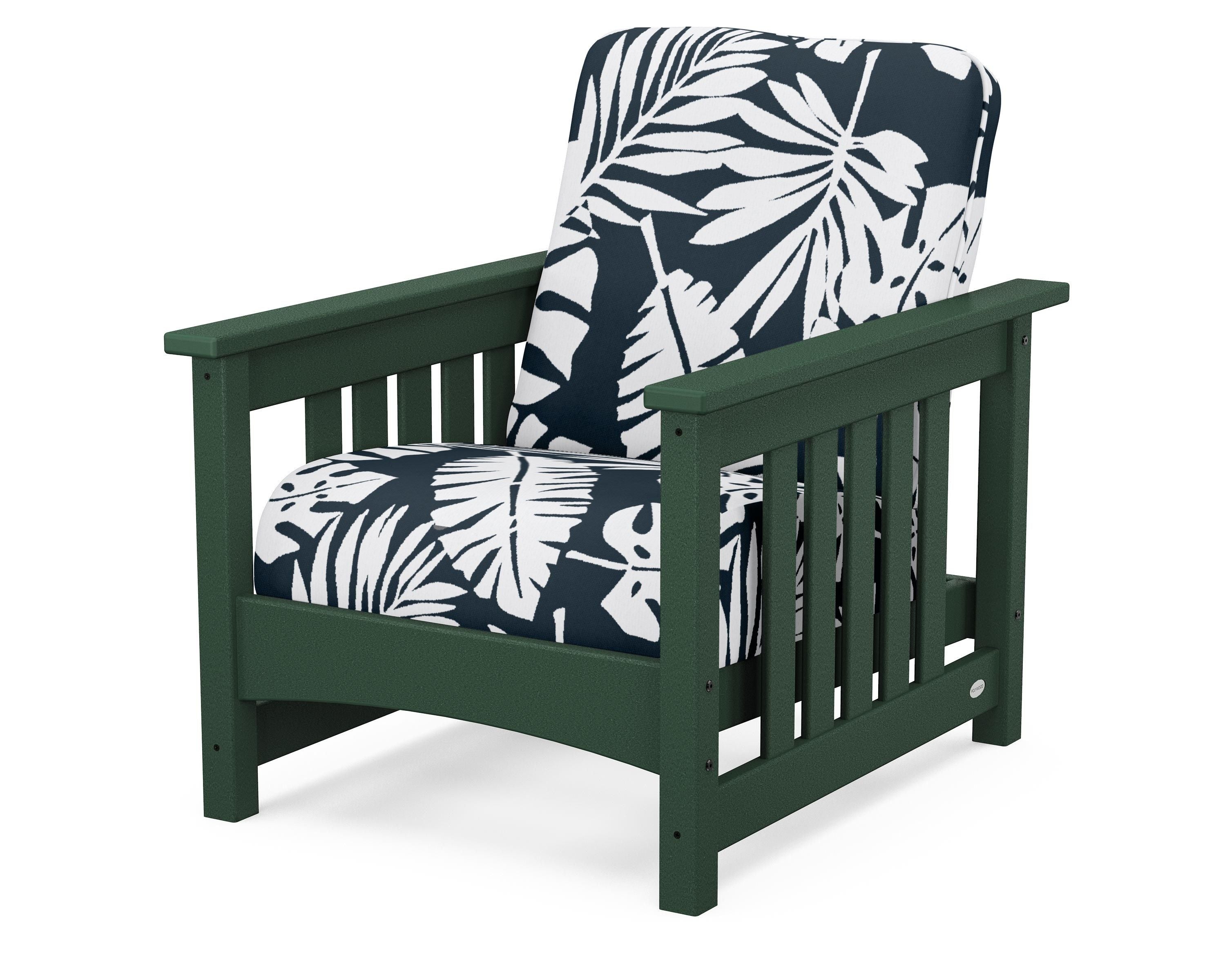 POLYWOOD® Club Mission Chair in Green / Leaf Marine Indigo