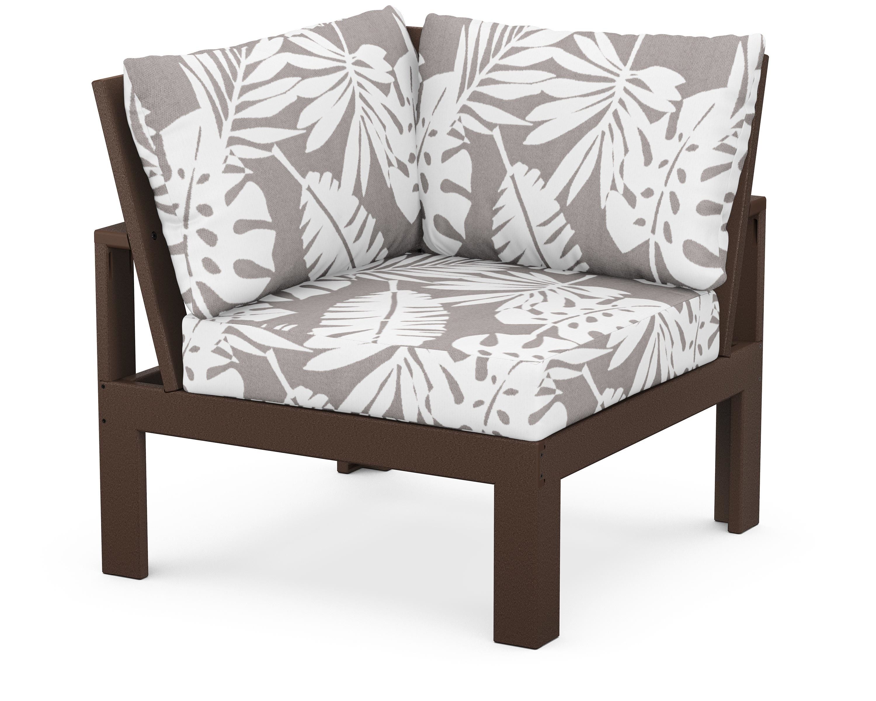 Unbranded Modular Corner Chair in Mahogany / Leaf Grey Mist