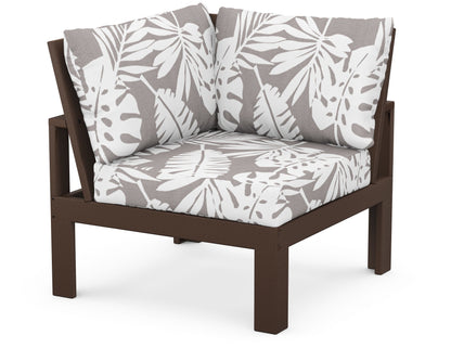 Unbranded Modular Corner Chair in Mahogany / Leaf Grey Mist