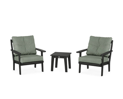 POLYWOOD® Mission 3-Piece Deep Seating Set in Black / Cast Sage