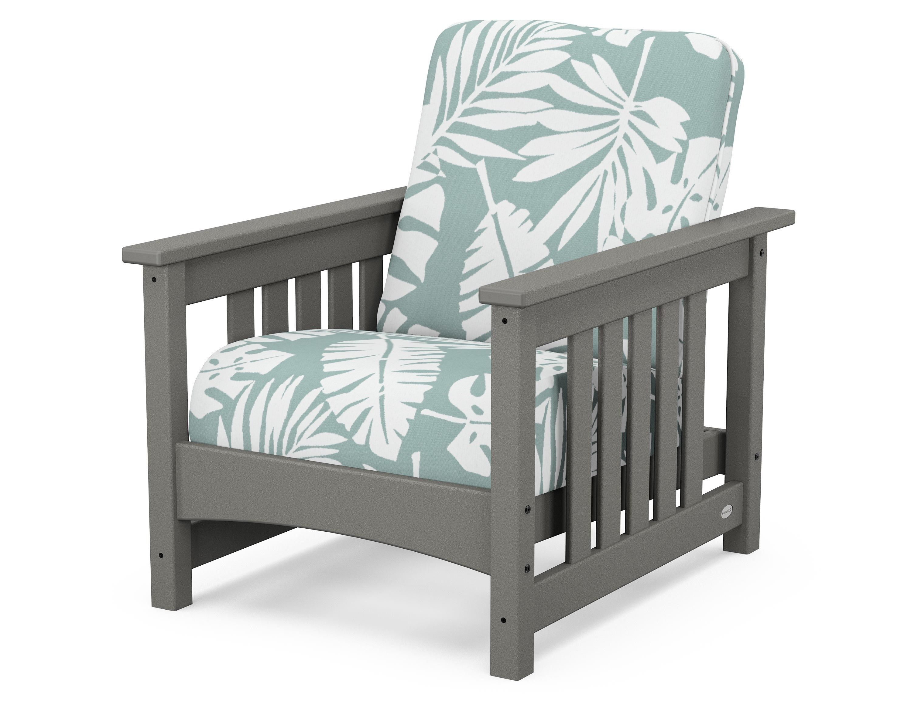 POLYWOOD® Club Mission Chair in Slate Grey / Leaf Glacier Spa