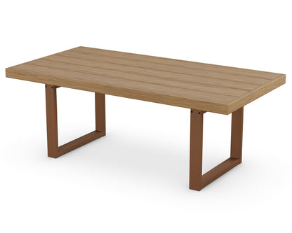 POLYWOOD® EDGE 40" x 78" Dining Table in Teak / Natural